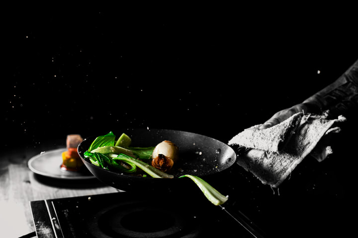 Trout lifted from a pan