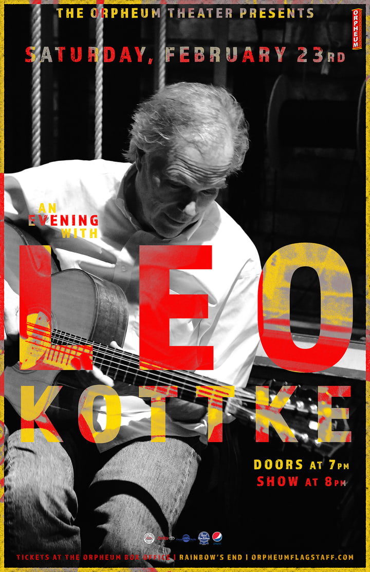 Leo Kottke poster at the Orpheum Theater
