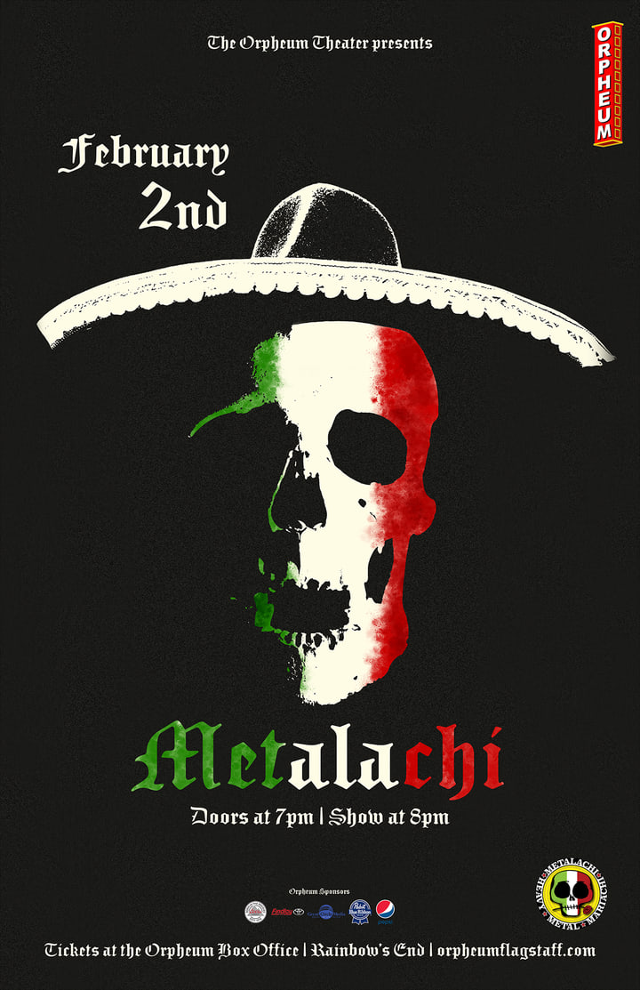 Metalachi poster with a skull in a sombrero